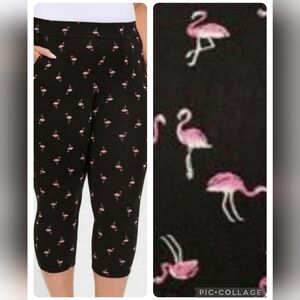 🆕️🦩 PINK FLAMINGO CAPRI SIGNATURE WAIST LEGGINGS WITH POCKETS🦩